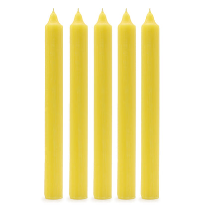 Solid Colour Dinner Candles - Rustic Lemon - Pack of 5