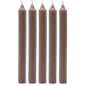 Solid Colour Dinner Candles - Rustic Taupe - Pack of 5